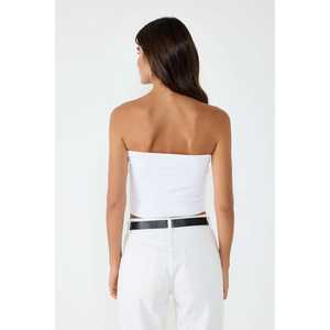 Top court sans bretelles orné de pierres - Product Image 5