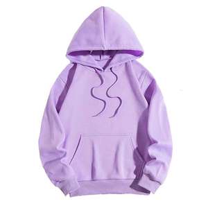 Sudaderas con capucha de algodón de color púrpura claro de calidad superior Logotipo impreso personalizado Sudaderas con capucha gruesas lisas de peso pesado Jerseys - Product Image 1