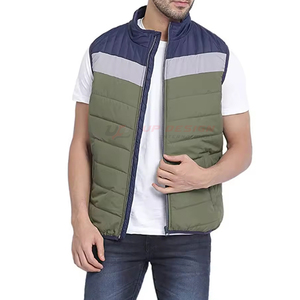 Gilet d'hiver matelassé respirant pour homme, col montant, deux poches latérales, polyester/nylon, dernier design, couleurs personnalisées, logo, fermeture éclair - Product Image 5