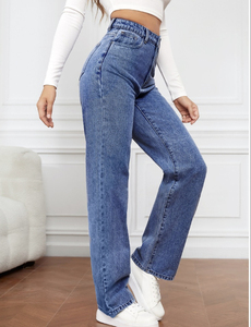 OEM personalizado de alta calidad de las mujeres rectas pantalones casuales de las mujeres de pierna ancha Jeans mujeres Hip Hop Multi bolsillos de pierna ancha Jeans Cargo - Product Image 2