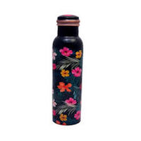 Bouteille d'eau en émail cuivre noir et rouge 1000 ml avec couvercle, résistante à l'eau bouillante, anticorrosion, écologique, pour camping et maison