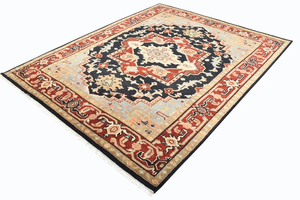 Ensemble de tapis en laine rectangulaire grand format Oushak de luxe, fait à la main, design floral moderne traditionnel, antidérapant, poils moyens pour la maison, salon - Product Image 2