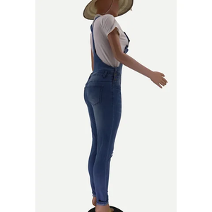 ชุดจั๊มสูทแขนยาวสำหรับผู้หญิงผ้าเดนิมแขนยาวแบบลำลองชุดใส่เที่ยว Y2K ประดับพลอยเทียมสำหรับวันหยุดปรับแต่งได้ - Product Image 5