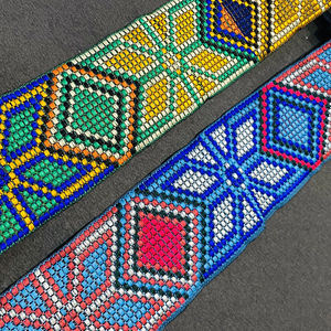 ริบบิ้นผ้าแจ็คการ์ดปักลายเรขาคณิตสุดพิเศษเสื้อผ้าโพลีเอสเตอร์/ คอตตอนทำด้วยมือกว้าง50มม. - Product Image 2