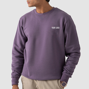 เสื้อสเวตเตอร์คอกลมคอกลมทรงโอเวอร์ไซส์เสื้อฮู้ดสวมหัวสำหรับทุกเพศทำจากผ้าฝ้าย100% 465gsm มีโลโก้แบบกำหนดเองพิมพ์ลายบนหน้าจอ - Product Image 4