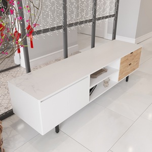 Contemporary KTV68042 TV Stand for Modern Living Room 180x40x50cm Wood with Iron <b>Legs</b> <b>Foldable</b> Farmhouse TV <b>Table</b> - Product Image 6