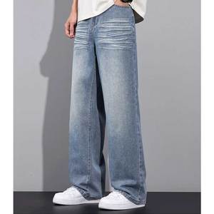 กางเกงยีนส์ผู้ชายสไตล์สตรีทแวร์สีพื้นแบบสโตนวอชสำหรับฤดูร้อน ทันสมัย สวมใส่สบาย พร้อมบริการ OEM คุณภาพเยี่ยมในราคาประหยัด - Product Image 1