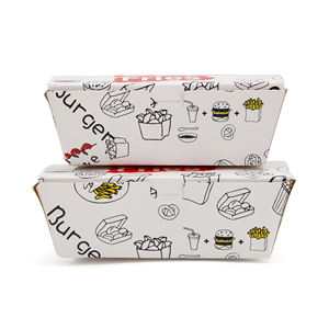 Bandeja Plegable Portátil de Cartón Blanco de Alta Gama, Ecológica, <span class=keywords><strong>para</strong></span> Hot Dogs, Caja de Papel Kraft <span class=keywords><strong>para</strong></span> Pollo Frito y Papas Fritas, con Forro de Esponja y Brillo - Product Image 2