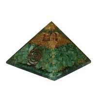 Pirámide de Orgón de Ojo de Tigre Ecológica de la Mejor Calidad, Hecha a Mano, Generador de Energía de Meditación con Gemas de Cristal, Bobina de Cobre, Mascota Feng Shui