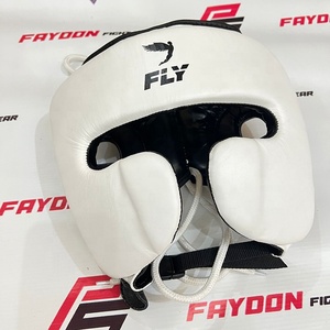 Dernier modèle de protège-tête ouvert réglable noir et blanc avec logo personnalisé, équipement professionnel d'entraînement de combat, protège-tête de Muay Thai - Product Image 2