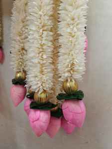 Guirnalda de flores de loto jazmín y artificial, cadena decorativa Toran para bodas, celebraciones festivas, Seemantham Mangalasnanam - Product Image 5