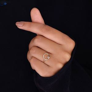 แหวนเพชรกลมแบบเรียบง่ายสีทอง14K สีทองพร้อมขายในห้องแล็บแบบเปิดมีง่ามตั้งค่าแต่งงานแหวนโซลิแทร์ - Product Image 5