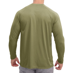 T-shirt homme à manches longues en polyester/coton, coupe classique, impression par sublimation de logo personnalisé, séchage rapide, haute qualité - Product Image 2