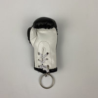 Porte-clés personnalisé en forme de mini-gant de boxe en acier inoxydable léger, imprimé en typographie sur cuir PU, de haute qualité, pour promotion