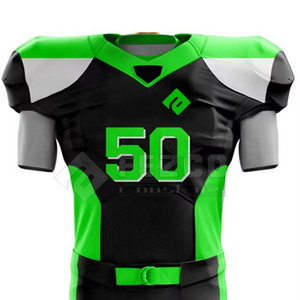 Uniforme de football américain à manches courtes imprimé respirant, qualité supérieure, dernier design, 100% polyester, toutes saisons - Product Image 3
