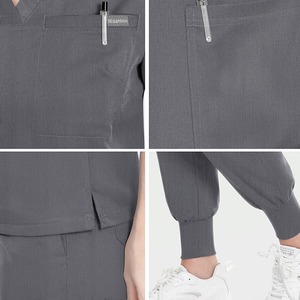 Conjunto de fregado de punto de pierna recta con cuello en V para mujer cómodo de alta calidad para hospitales y salones uniformes médicos al por mayor - Product Image 5