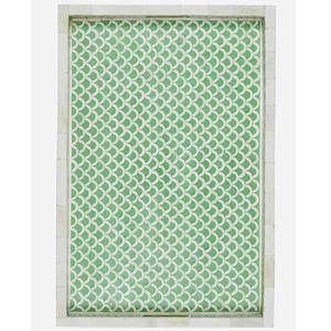 Plateau Ottoman Décoratif Rectangulaire Plateau de Service Maison en Résine avec Poignées Découpées pour Vanité de Salle de Bain et Toutes Occasions - Product Image 2