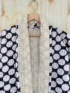 Chaqueta de algodón acolchada Kantha Vintage para mujer, nueva colección, abrigo de otoño Reversible, botón, estilo indio, de talla grande para adolescentes - Product Image 2