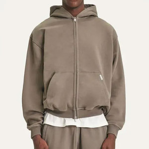 Sweat à capuche thermique d'hiver pour homme 2024, 100 % coton français, de haute qualité, coupe oversize, uni, épais, en polaire, personnalisable - Product Image 4