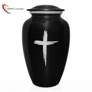 Customized Colour Metal Urn Human Ashes Pets Holy Cross Print Black Cremation <b>Memorial</b> Jar Multiple Colours Adult Funeral Urns - Product Image 6