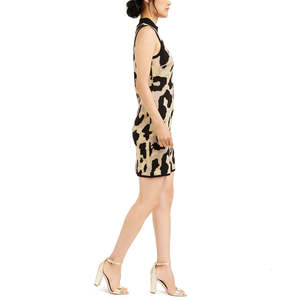 Planet Gold Junior Robe pull moulante à imprimé léopard et paillettes pour filles, jaune, taille L - Product Image 3