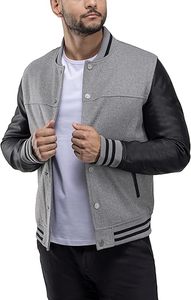 Men's Winter Custom Letterman Varsity <b>Quilted</b> Jacket Front Logo Woolen Windproof Streetwear - Product Image 4