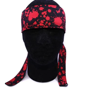Diadema de paintball con diseño de salpicaduras en negro y rojo, bandana de poliéster para hombres y mujeres, logotipo personalizado, poliéster y algodón duraderos. - Product Image 1