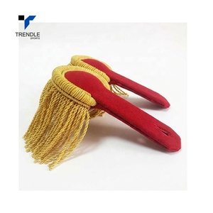 TRENDLE SPORTS Epaulettes Ceremoniales Rojos Acolchados con Flecos de Hilo Dorado, Colores Personalizables, Servicio OEM, Para Exteriores - Product Image 3