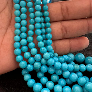 Cuentas de turquesa Natural de calidad AAA, piedras preciosas sueltas suaves, Color azul, 7mm, 12mm, más de 50 años de experiencia, OEM/ODM aceptado para joyería - Product Image 4