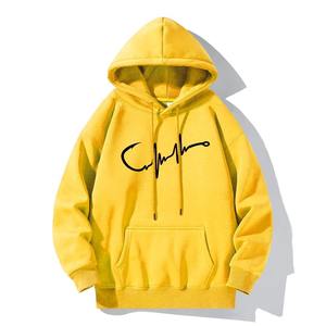 Nouveau sweat à capuche tendance avec motif de ligne de pêche et de battement de cœur, sweat à capuche décontracté pour la rue, sweat à capuche pour le tir - Product Image 3