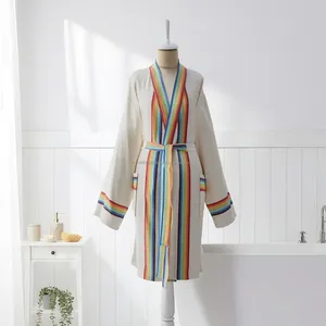 Peignoir unisexe 100% coton, best-seller, séchage rapide, vêtements de nuit d'été, tissu respirant, léger, toute l'année, fabrication ODM en Turquie - Product Image 3