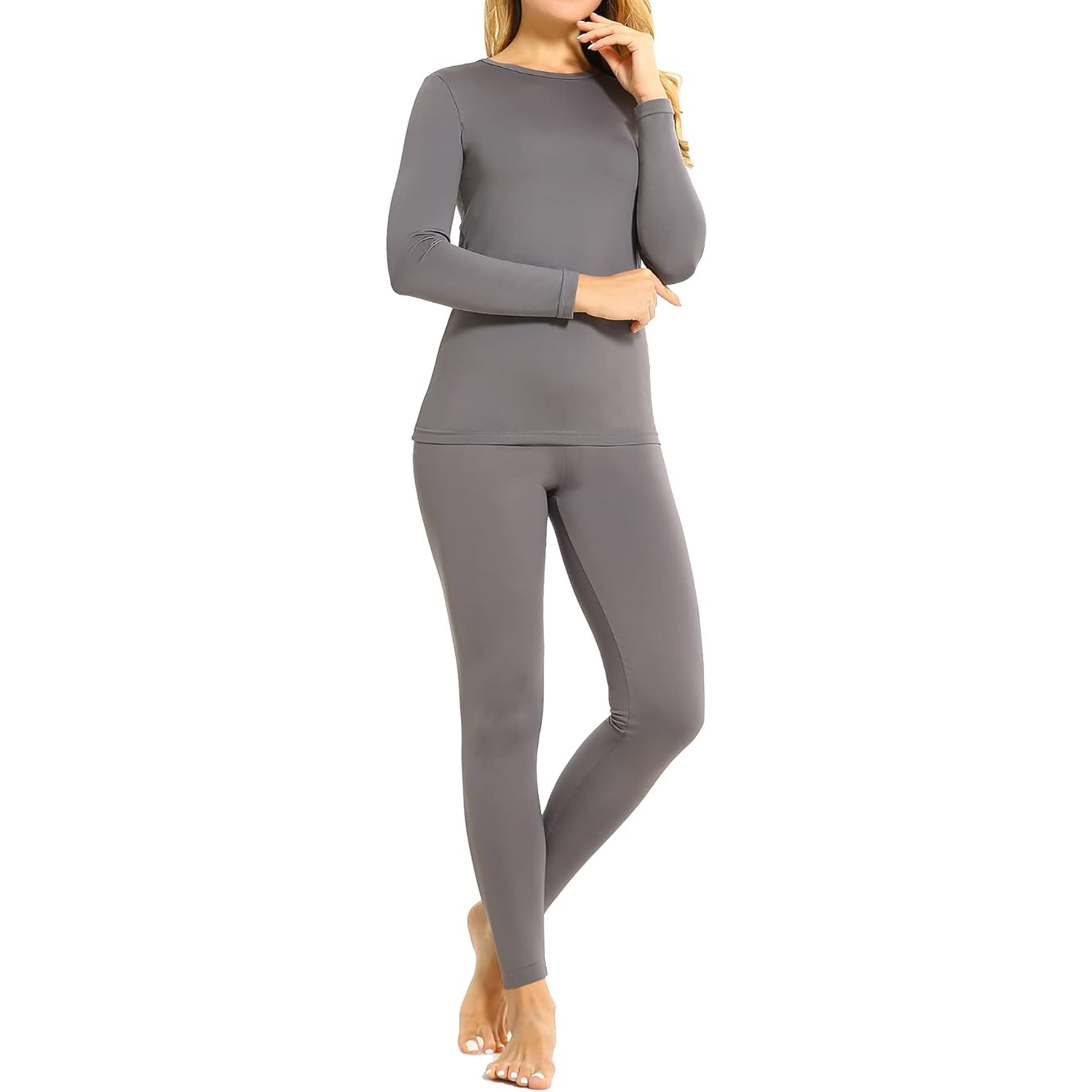 Custom High Quality Winter Women's Warm Heated Long Johns Set Turtleneck Thermal Underwear Seamless Knitted Standard