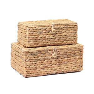 Unique Design Handwoven Natural Water Hyacinth <b>Storage</b> <b>Boxes</b> With Lids for Home Decor and <b>Kitchen</b> Organization - Product Image 6