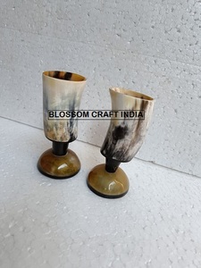 ถ้วยแก้วบัฟฟาโลฮอร์นดีไซน์ใหม่งานหัตถกรรมรูปดอกออกอินเดียงานฝีมือตามธรรมชาติดีไซน์ใหม่ - Product Image 2