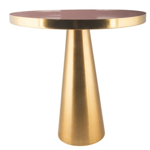 Mesa auxiliar de Metal de estilo moderno, mesa auxiliar con acabado dorado, muebles de decoración para el hogar, muebles de sala de estar con parte superior redondeada - Product Image 2