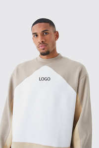 Conjunto Deportivo Informal de 2 Piezas, Unisex, 100% Algodón, con Cuello Redondo, Estilo Urbano, Bloques de Color, Estampado Personalizado, para Invierno - Product Image 2