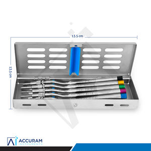 Kit d'ostéotomes internes pour l'élevation du sinus dentaire Accuram, 5 pièces, instruments manuels concaves à baïonnette pour implants, acier inoxydable - Product Image 4