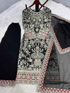 Lễ hội đám cưới của phụ nữ salwar <span class=keywords><strong>kameez</strong></span> hấp dẫn nhất Chất liệu lưới Ấn Độ ăn mặc với dupatta cho các bên - Product Image 6