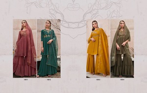 Latest Handcrafted Heavy Georgette Intricate Inner Curve Work Embroidery Premium Silk <b>Women's</b> Indian Pakistani <b>Kurta</b>/Kurti Multi - Product Image 5