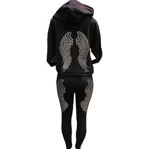 Sweat à capuche surdimensionné avec strass pour femmes, pull avec logo personnalisé scintillant, prix d'usine, services Oem, 2025 - Product Image 3
