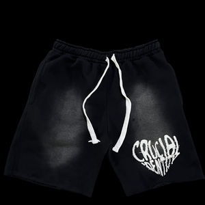 Summer Sun Dyed Faded Sweat Shorts Active Wear Blank Cotton Jogger Vintage Distressed Acid Washed Shorts for Men Breathable - Product Image 4