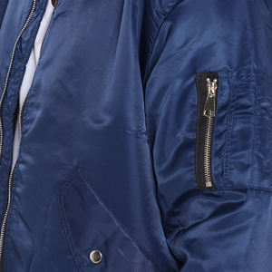 Custom Men's Winter Bomber Jacket High Quality Thin and Casual Long Coated <b>Stand</b> Collar Hip Hop Style Trending High Street - Product Image 6