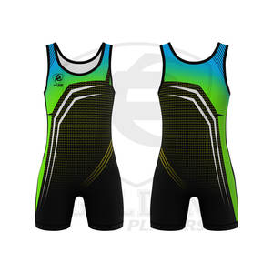 Maillots de lutte personnalisés Golden Players, élégants, respirants, tricotés, sublimés, avec logo personnalisé, impression OEM - Product Image 4