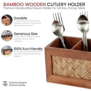 ที่วางช้อนไม้ทำมือแบบปรับได้สามชั้น เป็นมิตรต่อสิ่งแวดล้อม พื้นผิวเรียบหรู ดูคลาสสิก ให้ความรู้สึกหรูหรา ช่วยส่งเสริมการใช้ชีวิตอย่างยั่งยืน - Product Image 6