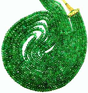 Perles de rondelle à facettes émeraude verte naturelle perles de pierres précieuses émeraude véritable collier d'émeraude cadeau pour l'occasion collier de femmes - Product Image 1