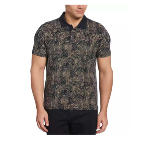 Polo con estampado abstracto para hombre a la moda, ropa de calle antiarrugas de tela elástica, polos personalizados con sublimación para hombre - Product Image 1