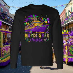 เสื้อยืดแขนยาวลายเข้าชุดสำหรับครอบครัวงานมาร์ดิกราส์ครูสครูว์ นิวออร์ลีนส์ ปี 2026 สำหรับลูกเรือและครอบครัว เสื้อยืดโปรโมชั่น - Product Image 3