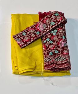 Traje de moda para ocasiones especiales Atractivo Georgette Linen Banarasi Kurta: Ropa étnica tradicional con un contemporáneo - Product Image 3