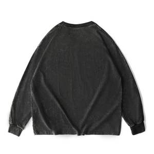 T-shirt délavé unisexe personnalisé 100% coton 230gsm chemises usées vintage surdimensionnées pour impression de logo T-shirt pour hommes - Product Image 2