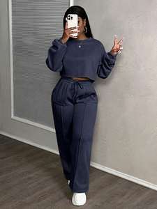 ชุดวอร์มพิมพ์ลายฤดูหนาวขนาดใหญ่ เสื้อฮู้ดดี้และกางเกงจ็อกเกอร์ สตรีทแวร์ลำลอง ชุดสองชิ้น ขายส่ง รับทำโลโก้จากโรงงาน - Product Image 3